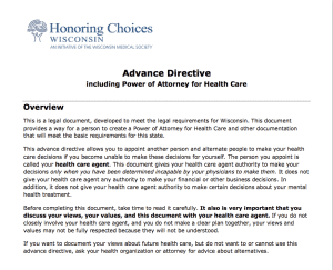 Advance Directive For Healthcare
