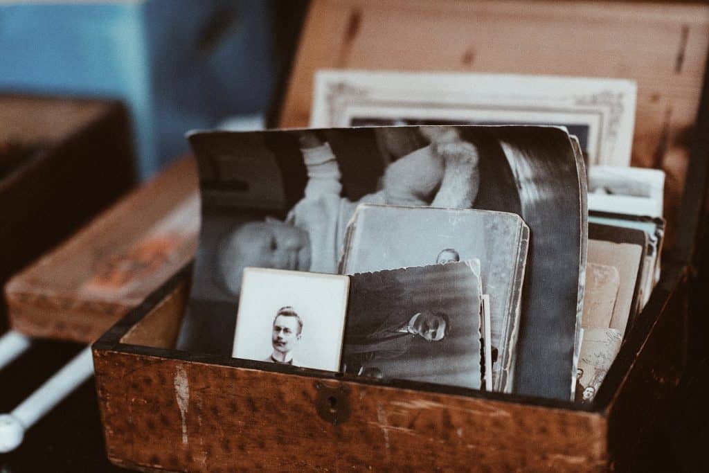 box of old photographs