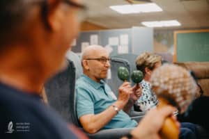 man plays instruments